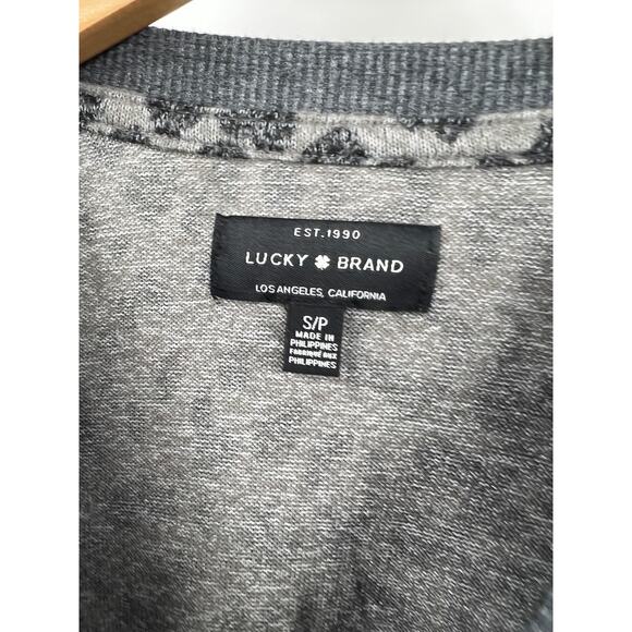 Lucky Brand Women's Leopard Crew Pullover Sweater Stretch Gray Size S/P - Picture 2 of 8